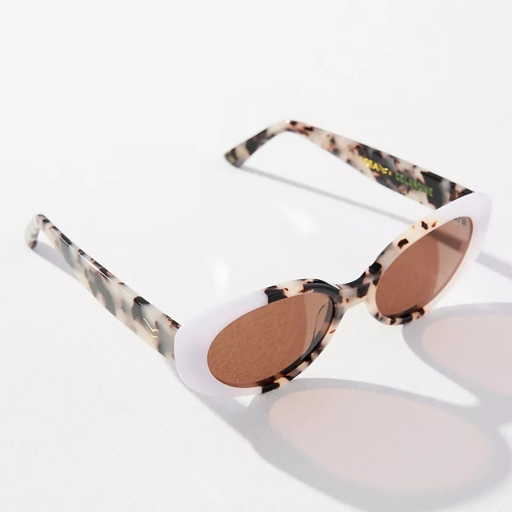 Anthropologie I-SEA Marley Sunglasses Ivory Blonde Tort - Picture 7 of 8